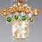 14k Yellow Gold, 14k Rose Gold, Peridot, Citrine, Chrome Diopside, and Yellow Quartz